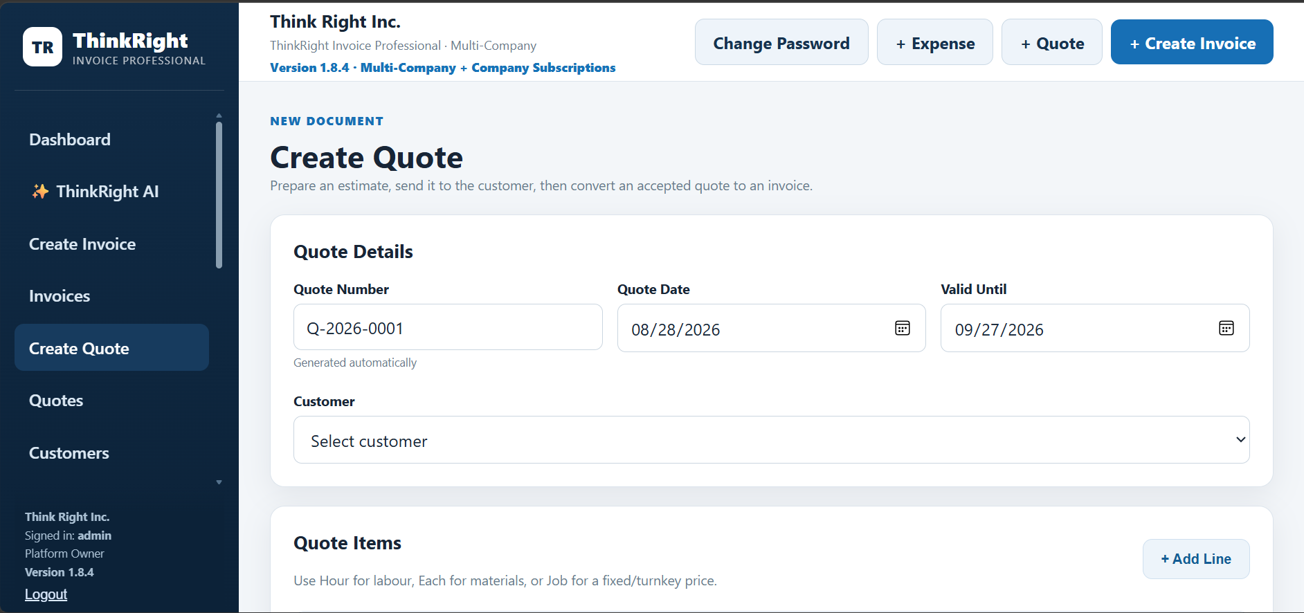 Create quote